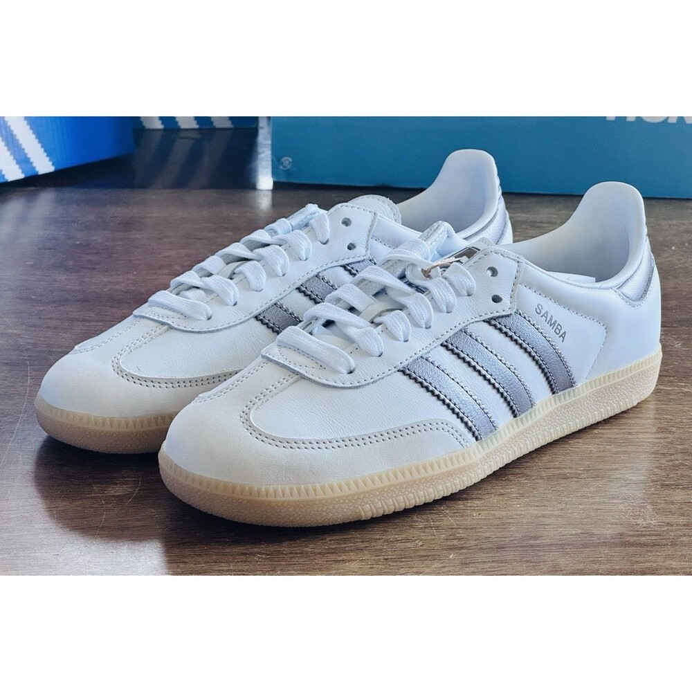 Women’s Size 9 adidas Samba OG White Coffee Metallic Gum KK2504 NIB